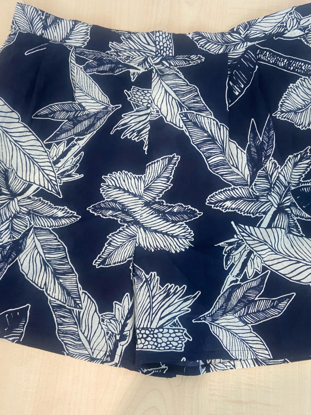 Navy Tropical Print Women's Shorts